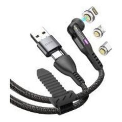 Kabel USB STATIK Statik 360 Pro - kabel USB-C z adapterem USB-A oraz trzema wymiennymi wtyczkami magnetycznymi, 1m (USB-C, micro USB, lightning) (black) 14011266 810024055142