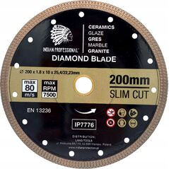 INDIAN PROFESSIONAL TARCZA DIAMENTOWA 200mm SLIM CUT  INDIAN PROFESSIONAL 14060032 5904844524355