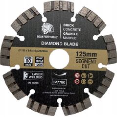 INDIAN PROFESSIONAL TARCZA DIAMENTOWA 125mm SEGMENT TURBO CUT  INDIAN PROFESSIONAL 14060033 5904844524386
