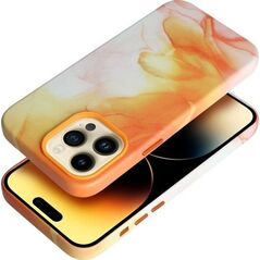 OEM Futerał LEATHER MAG COVER kompatybilny z MagSafe do IPHONE 14 Pro Max orange splash 14064978 5903396193279