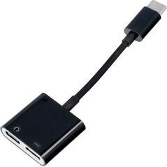 Adapter USB OEM Adapter AUX 2w1 Typ C (męski) do Typ C (żeński) / Typ C (żeński) BULK czarny [DAC] 14071928 5903396106576
