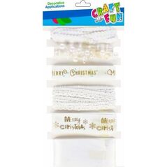 Craft with Fun OZDOBA BN WSTAZKI OZDOBNE MIX 6SZT CF BIA 12/144 14128009 5908275178316