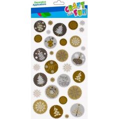 Craft with Fun OZDOBA BN NAKLEJKI SNIEZYNKI 37SZT MIX CF 12/288 14128011 5908275180845