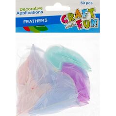 Craft with Fun OZDOBA DEK PIORKA 4-5CM 50SZT PASTEL CF 24/144 14173777 5908275179849