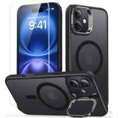 ESR Zestaw etui ESR Classic Hybrid Kickstand Halolock MagSafe + Szkło hartowane na iPhone 16 - czarne 14202284 4894240243626