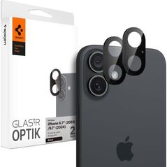 Spigen Spigen Optik GLAS.TR Camera Protector 2-Pack - Szkło ochronne na obiektyw do iPhone 16 / 16 Plus (2 szt) (Czarny) 14211766 8809971228640