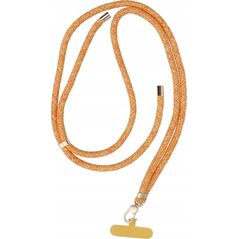 OEM Zawieszka SWING (8mm) do telefonu z regulacją długości / długość sznura 165cm (max 82,5cm w pętli) / na ramię lub szyję - pomarańczowo biały 14243900 5903396322068