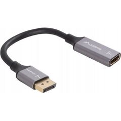 Lanberg Kabel adapter Lanberg Displayport (M) -> HDMI (F) 8K na kablu 20cm srebrny