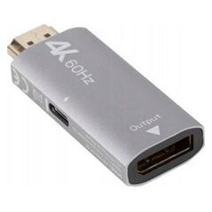 Adapter AV Lanberg Adapter Lanberg HDMI (M) -> Displayport (F) 4K srebrny