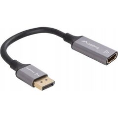Lanberg Kabel adapter Lanberg Displayport (M) -> HDMI (F) 4K na kablu 20cm srebrny