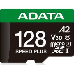 Karta ADATA Speed Plus MicroSDXC 128 GB Class 3 UHS-I/U3 A2 V30 (UD128GUI3V30A2SP-RA1)