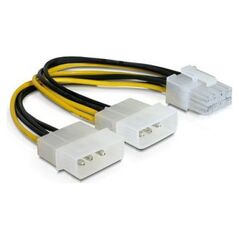 Delock Molex x2 - PCIe 8-pin, 0.15m, Żółty (82397) 284376 4043619823970
