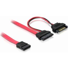 Delock SATA - SATA Slimline, 0.5m, Czerwony (84418) 351704 4043619844180