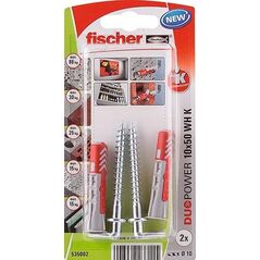 Fischer FISCHER KOŁEK DUOPOWER  10x50 Z HAKIEM PROSTYM /2szt. 13514101 4048962237115