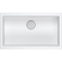 Zlewozmywak GraniteQ LOGAN 110 GraniteQ zlewozmywak snow white 76x44x23,5 cm 1-komorowy podwieszany z syfonem manualnym stal szlachetna 13874872 5905505500015