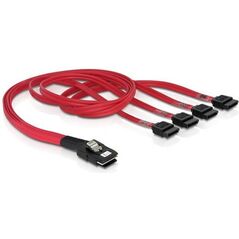 Delock SFF 8087 - SATA x4, 0.5m, Czerwony (83057) 428262 4043619830572