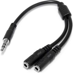 Kabel StarTech Jack 3.5mm - Jack 3.5mm x2 0.15m czarny (MUY1MFFS) 804776 65030847018