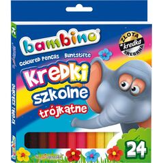 St. Majewski Kredki szkolne trójkątne, 24 kolory, licencja BAMBINO 878822 5903235002076