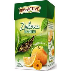 Big Active HERBATA ZIELONA Z POMARAŃCZĄ LIŚĆ BIG-ACTIVE 100G 17453044 948028 5905548350172