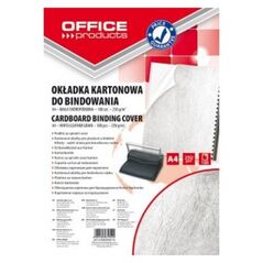 Office Products OKŁADKI DO BINDOWANIA OFFICE PRODUCTS, KARTON, A4, 250GSM, SKÓROPODOBNE, 100SZT., BIAŁE 20232525-14 1088592 5901503679524