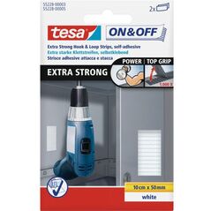 Tesa Rzepy extra strong, 2x 10cm x 50mm, białe (11631A) 1111861 4042448860040