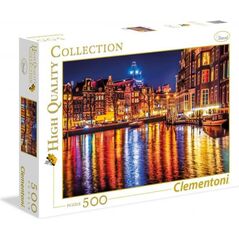 Clementoni Puzzle 500 elementów Amsterdam nocą (35037) 1204540 8005125350377