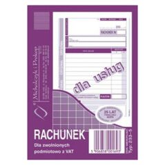 Michalczyk & Prokop Rachunek dla zwolnionych podmiotowo z VAT A6 /w pionie/ 233-5 1316888 5906858001693