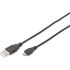Kabel USB Digitus USB-A - microUSB 1.8 m Czarny (DB-300127-018-S) 1476666 4016032383680