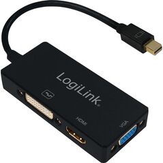 Adapter AV LogiLink DisplayPort Mini - HDMI - D-Sub (VGA) - DVI-I czarny (CV0110) 1717054 4052792046175