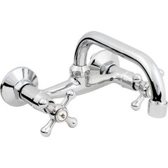 Bateria umywalkowa Hydroland Retro ścienna chrom (5900238565171) 3076716 5900238565171