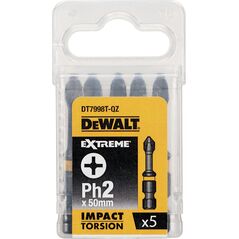Dewalt Końcówki wkrętarskie udarowe Extreme Impact Torsion PH2x50mm 5szt. (DT7998T) 3096152 5035048089477