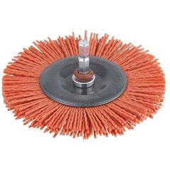 Wolfcraft Szczotka nylonowa 100mm trzpień 6mm czerwona (1502000) 3183826 4006885150201