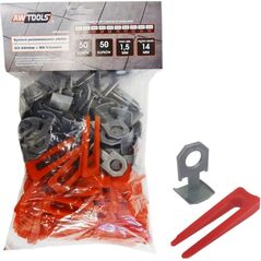 AWTools System do poziomowania płytek 7-14mm kliny 50szt.+ klips 50szt. (AW30363) 3323988 5902198745990