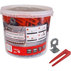 AWTools System do poziomowania płytek 7-14mm kliny 100szt.+ klips 300szt. (AW30365) 3323990 5902198746010
