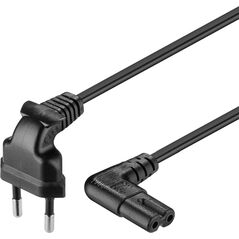 Kabel zasilający Goobay Kabel zasilający kątowy EURO radiowy CEE 7/16 - IEC 320 C7 2m (97350) 3345848 4040849973505
