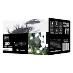 Lampki choinkowe Emos 100 LED białe zimne 3424698 8592920018569