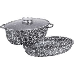 Klausberg BRYTFANNA CERAMICZNA 38cm Z GRILLEM I POKRYWĄ KLAUSBERG KB-7367 5235029 5902666613677