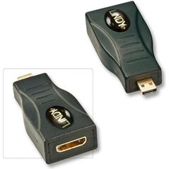 Adapter AV Lindy HDMI Micro - HDMI Mini czarny (41296) 5352775 4002888412964