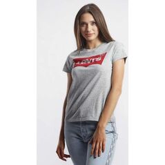 Levi`s THE PERFECT GRAPHIC TEE 0263 BETTER BATWING SMOKESTACK HEATHER - XS - damskie - szary 6095238 5400537011367