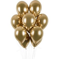 GMR Balony lateksowe shiny złote - 33 cm - 50 szt. uniwersalny 6145750 8021886128802