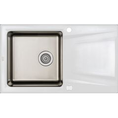 Zlewozmywak Deante PRIME - granitowo-stalowy 1-komorowy z ociekaczem Biały (ZSR_A113) 6336468 5908212058046