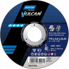 Norton Clipper TARCZA FLEX 41 115x3,0x22,2 A 30 S VULCAN NORTON - 66252925447 6411260 5900442650571