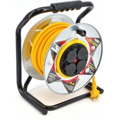 AWTools przedłużacz bęben metalowy żółty Heavy Duty 50m 3x2,5 mm 16A, 3680W, IP44 (AW70265) 6416263 5903041037590