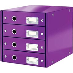 Leitz POJEMNIK LEITZ C&S 4 SZUF. FIOLETOWY 6593093 4002432103997