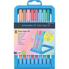 Schneider Zestaw długopisów w etui SCHNEIDER Slider Edge Pastel, XB, 8 szt., mix kolorów 6793441 4004675138347