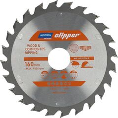 Norton Clipper NORTON PIŁA TARCZOWA 160mm x 30mm x 24z DREWNO I KOMPOZYTY ATB (2,6 / 1,6) N70184608043 7598125 5450248769385