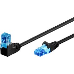 Goobay GOOBAY Patchcord U/UTP Kat. 6A Prosty / Kątowy 90 czarny 1m 7728992 4040849515293