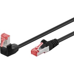 Goobay GOOBAY Patchcord S/FTP Kat. 6 Prosty / Kątowy 90 Czarny 1m 7729006 4040849515439