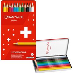 Caran d`Arche Kredki wisscolor Aquarelle, z efektem akwareli, sześciokątne, 12szt., mix kolorów 7922733 7610186018275
