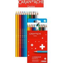 Caran d`Arche Kredki akwarelowe CARAN D'ACHE Swisscolor, kartonowe pudełko, 12 szt. 7922737 7630002343268